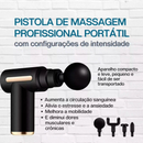Mini Pistola de Massagem Elétrica com Acessórios e 6 Modos de Velocidade