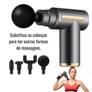 Mini Pistola de Massagem Elétrica com Acessórios e 6 Modos de Velocidade