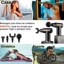 Mini Pistola de Massagem Elétrica com Acessórios e 6 Modos de Velocidade